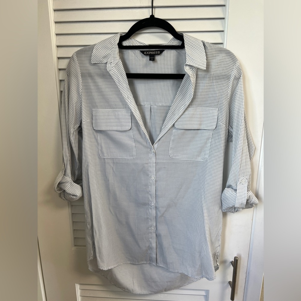 Express button down long sleeve dress shirt